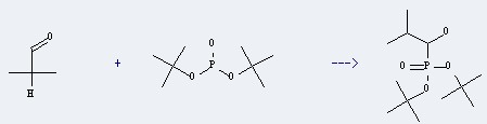 the Phosphonic acid,bis(1,1-dimethylethyl) ester could react with isobutyraldehyde to obtain the (1-hydroxy-2-methyl-propyl)-phosphonic acid di-tert-butyl ester.